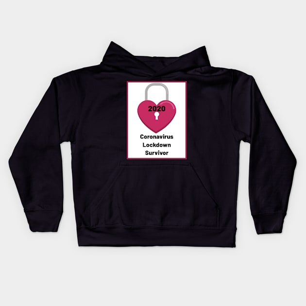 Coronavirus lockdown survivor 2020 - Pink Kids Hoodie by Blue Butterfly Designs 